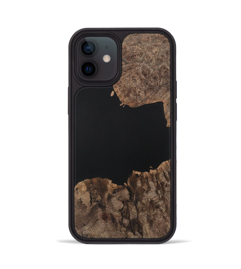 iPhone 12 Wood Phone Case - Eugenia (Pure Black, 730624)