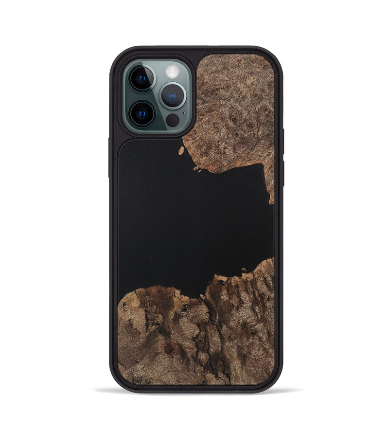 iPhone 12 Pro Wood Phone Case - Eugenia (Pure Black, 730624)