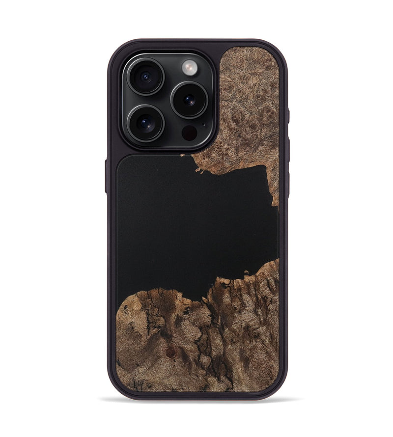 iPhone 15 Pro Wood Phone Case - Eugenia (Pure Black, 730624)