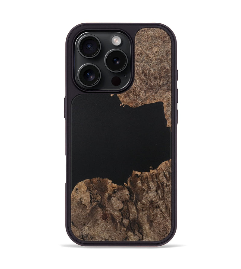 iPhone 16 Pro Wood Phone Case - Eugenia (Pure Black, 730624)