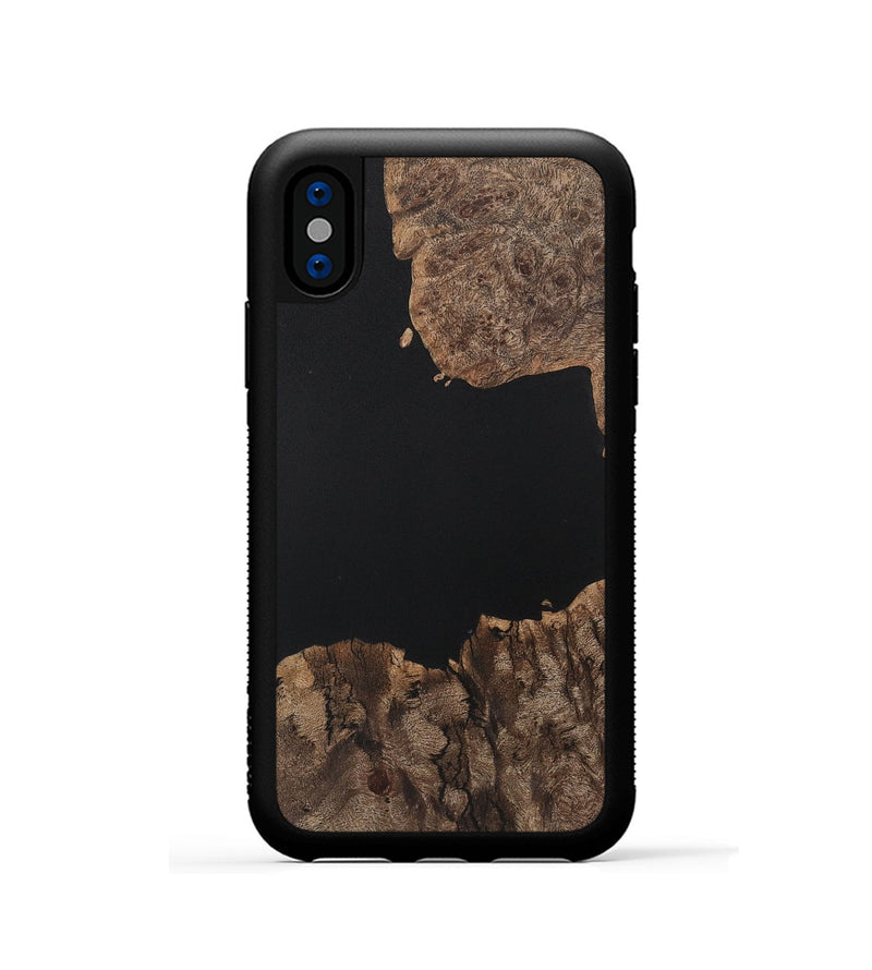 iPhone Xs Wood Phone Case - Eugenia (Pure Black, 730624)