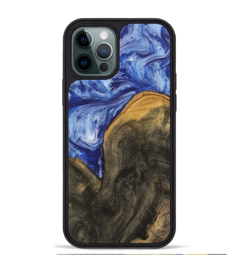 iPhone 12 Pro Max Wood Phone Case - Shannen (Blue, 730626)