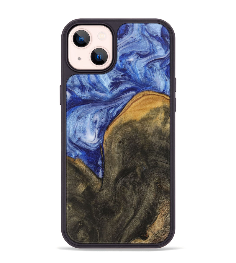 iPhone 14 Plus Wood Phone Case - Shannen (Blue, 730626)