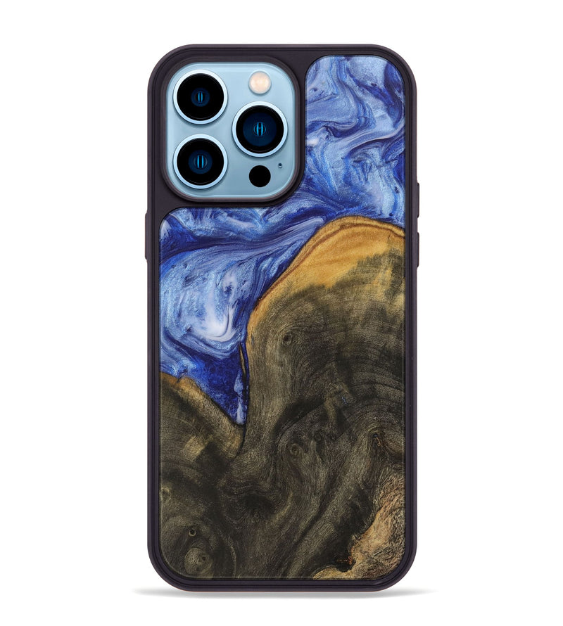 iPhone 14 Pro Max Wood Phone Case - Shannen (Blue, 730626)