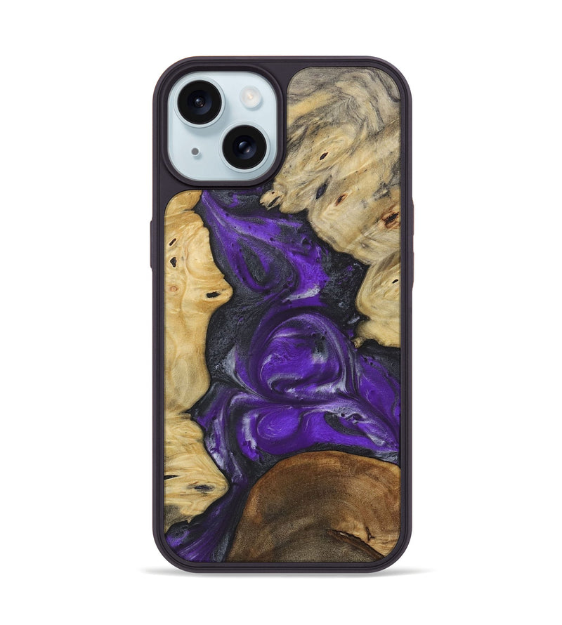 iPhone 15 Wood Phone Case - Lotti (Purple, 730630)