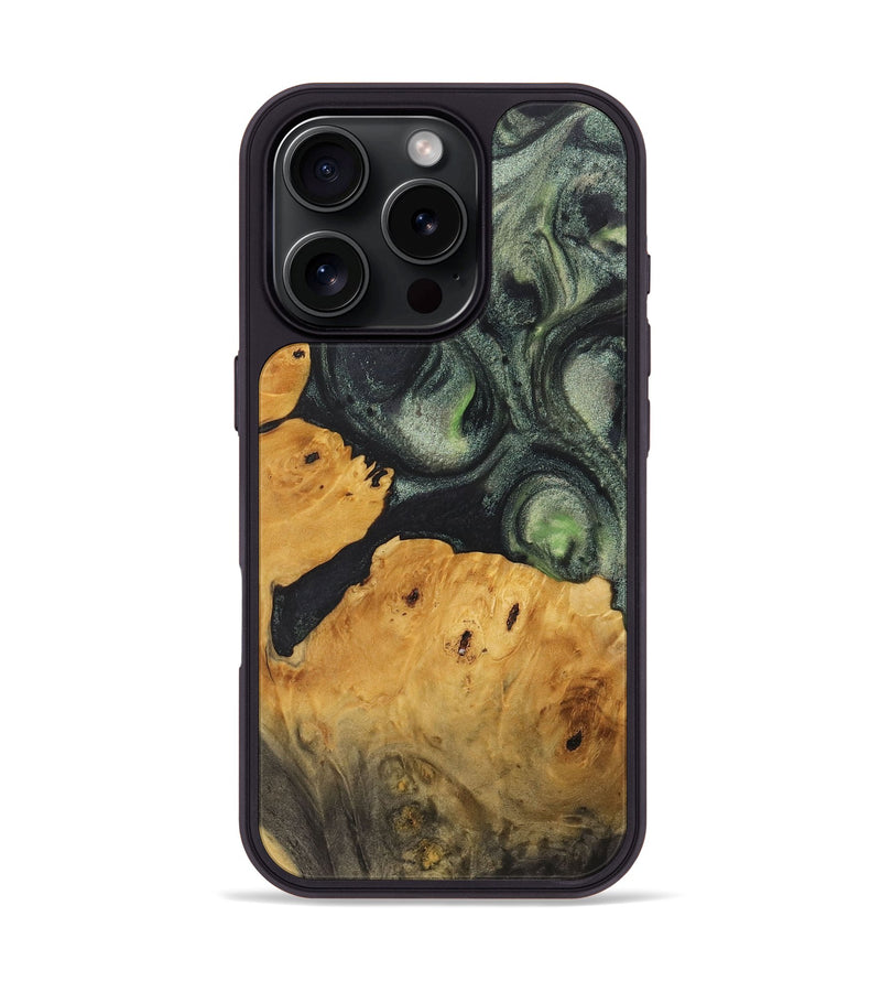 iPhone 16 Pro Wood Phone Case - Iyun (Green, 730631)