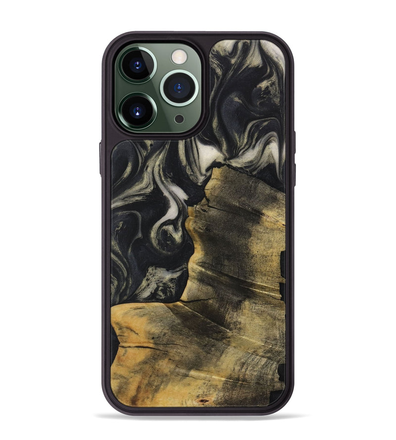 iPhone 13 Pro Max Wood Phone Case - Latrice (Black & White, 730637)