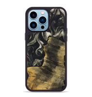 iPhone 14 Pro Max Wood Phone Case - Latrice (Black & White, 730637)