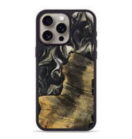 iPhone 15 Pro Max Wood Phone Case - Latrice (Black & White, 730637)