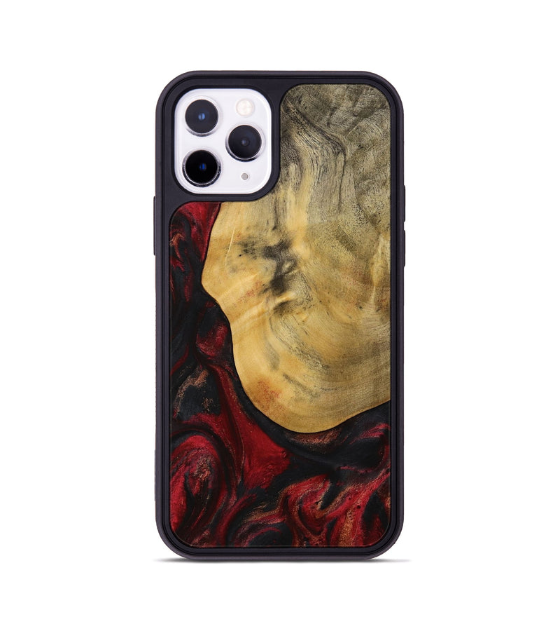 iPhone 11 Pro Wood Phone Case - Prafula (Red, 730654)