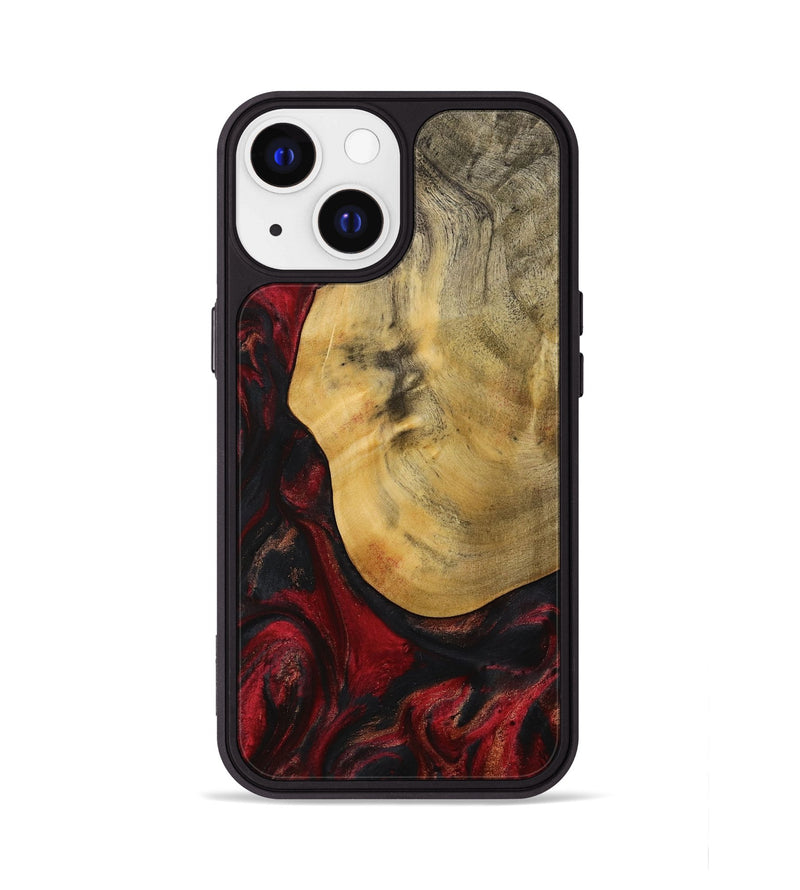 iPhone 13 Wood Phone Case - Prafula (Red, 730654)