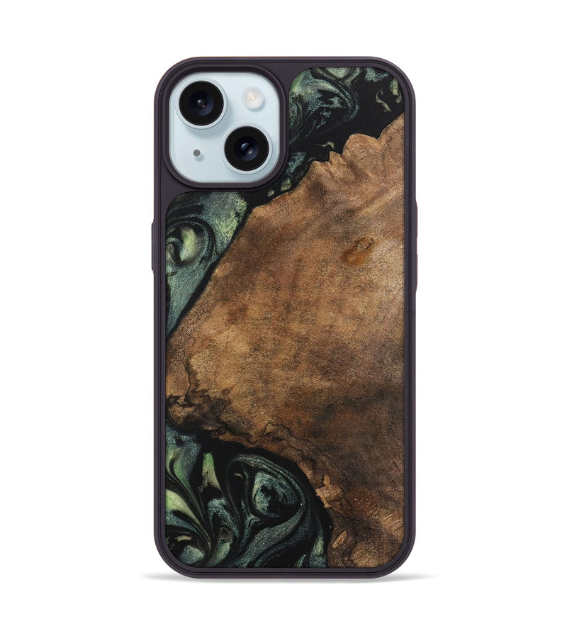 iPhone 15 Wood Phone Case - Harlon (Green, 730660)