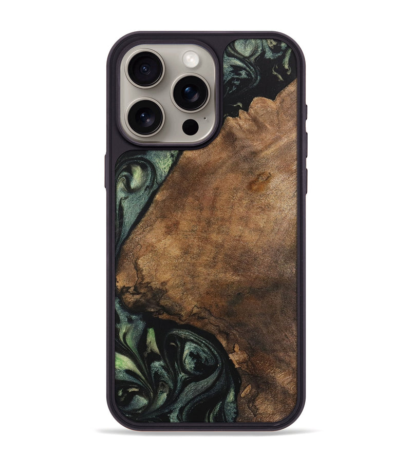 iPhone 15 Pro Max Wood Phone Case - Harlon (Green, 730660)