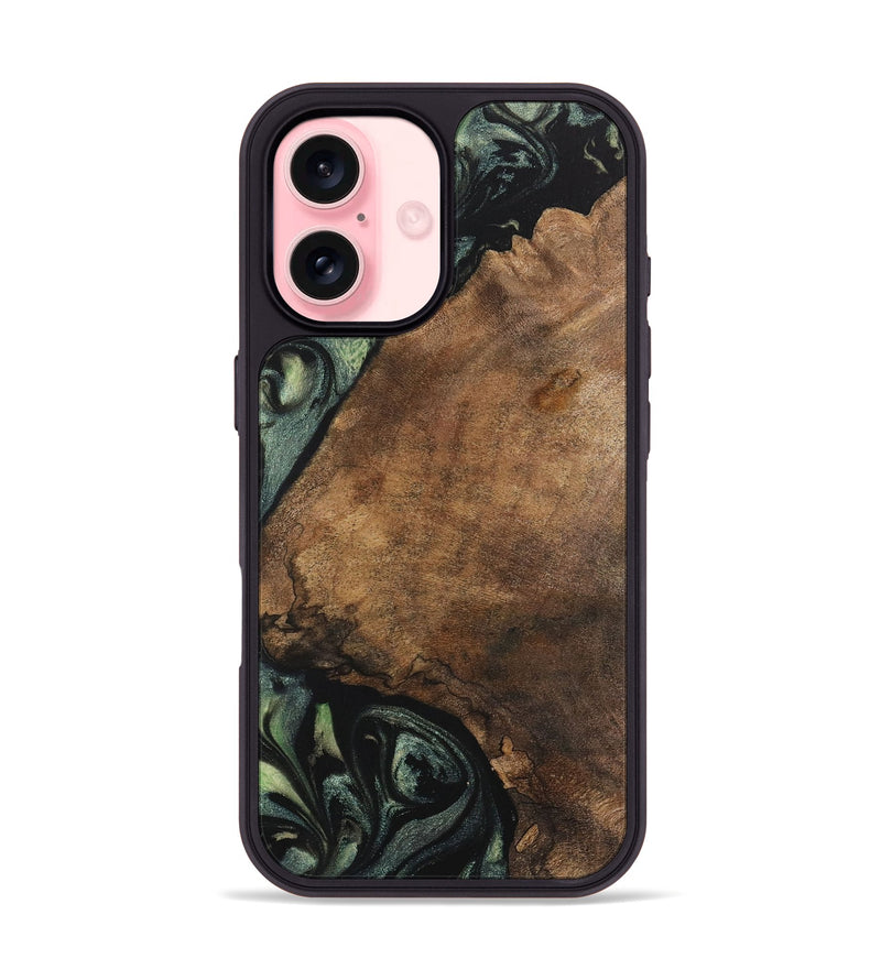 iPhone 16 Wood Phone Case - Harlon (Green, 730660)