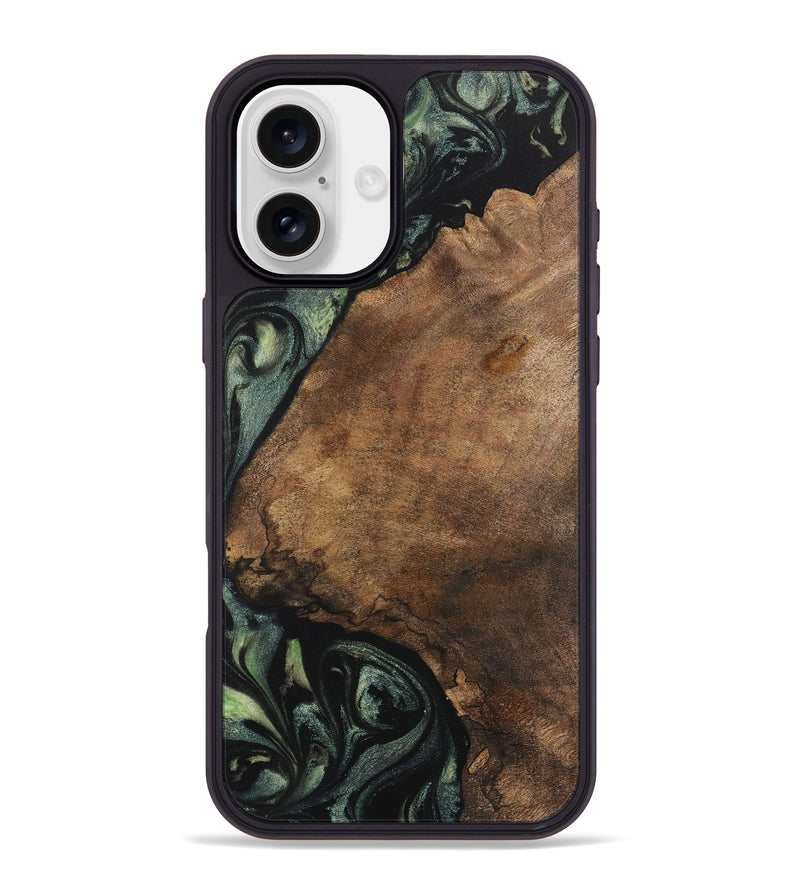 iPhone 16 Plus Wood Phone Case - Harlon (Green, 730660)