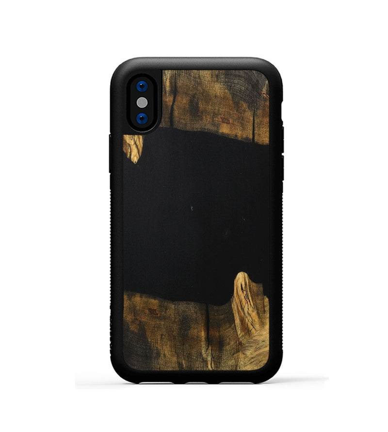 iPhone Xs Wood Phone Case - Lizeth (Pure Black, 730661)