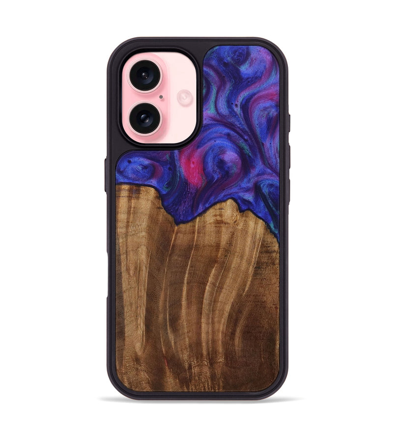 iPhone 16 Wood Phone Case - Ciaran (Purple, 730664)