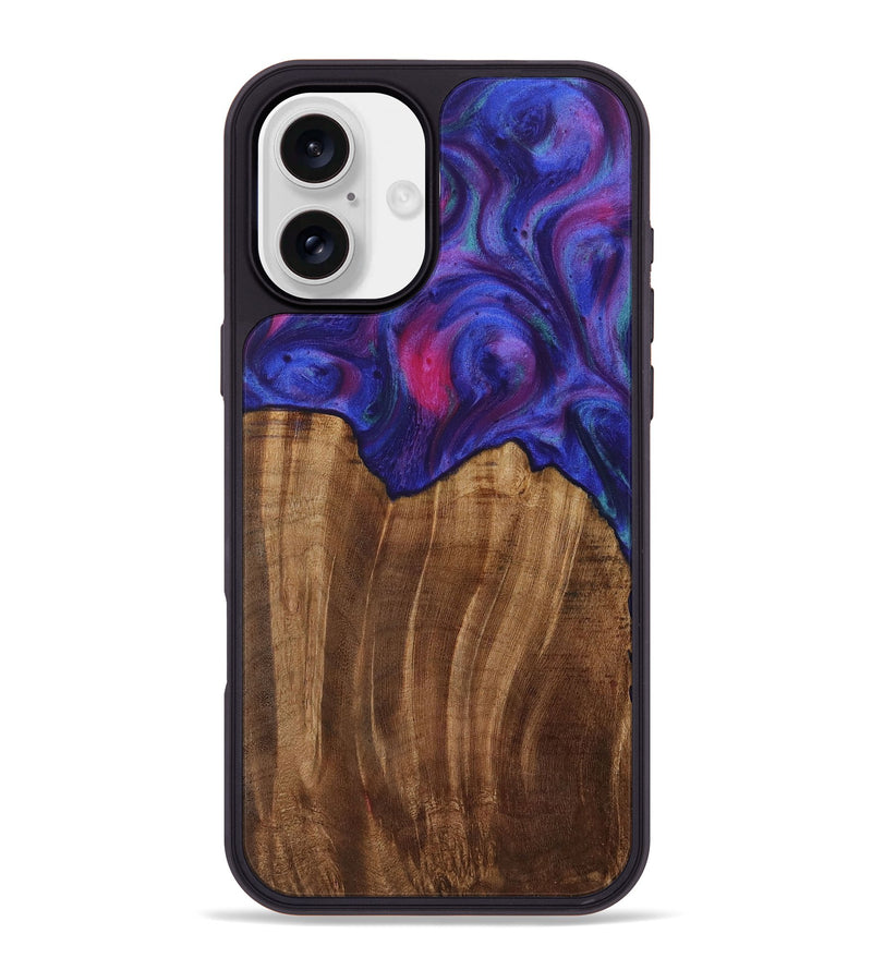 iPhone 16 Plus Wood Phone Case - Ciaran (Purple, 730664)