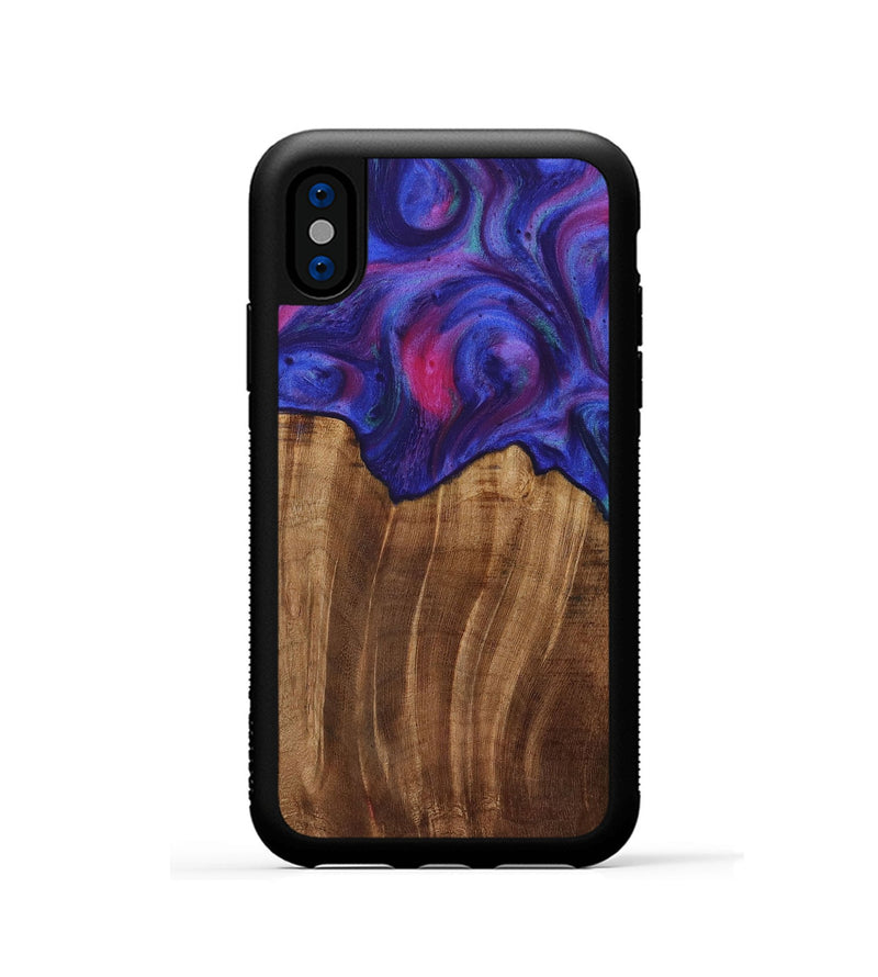 iPhone Xs Wood Phone Case - Ciaran (Purple, 730664)