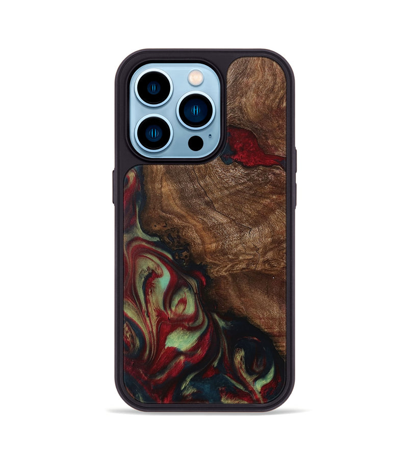 iPhone 14 Pro Wood Phone Case - Hunt (Red, 730666)