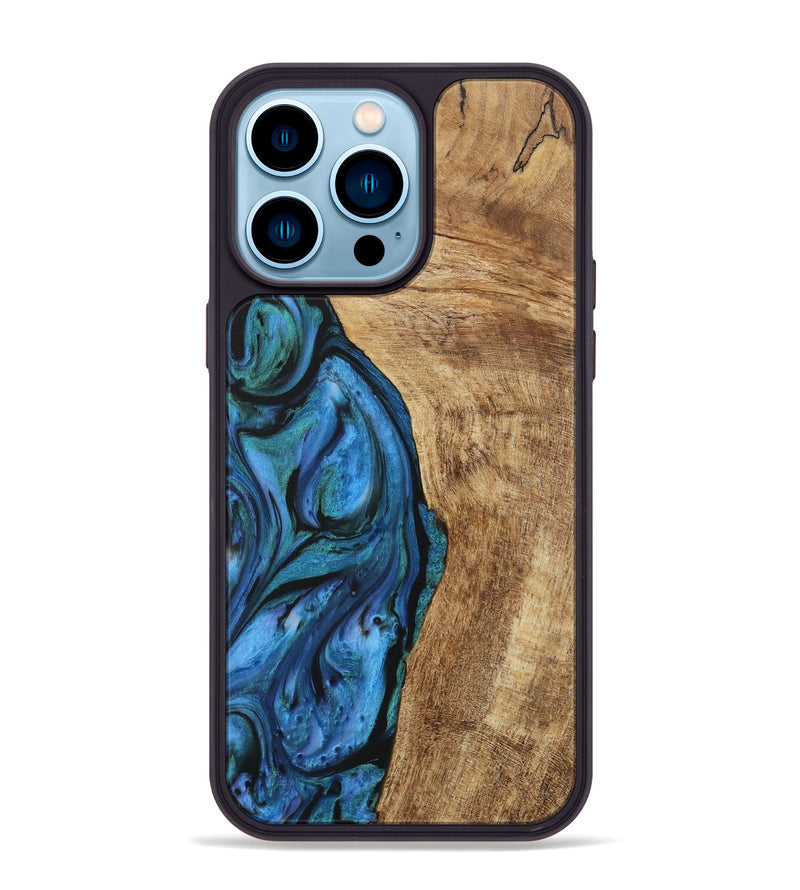 iPhone 14 Pro Max Wood Phone Case - Kumar (Blue, 730669)