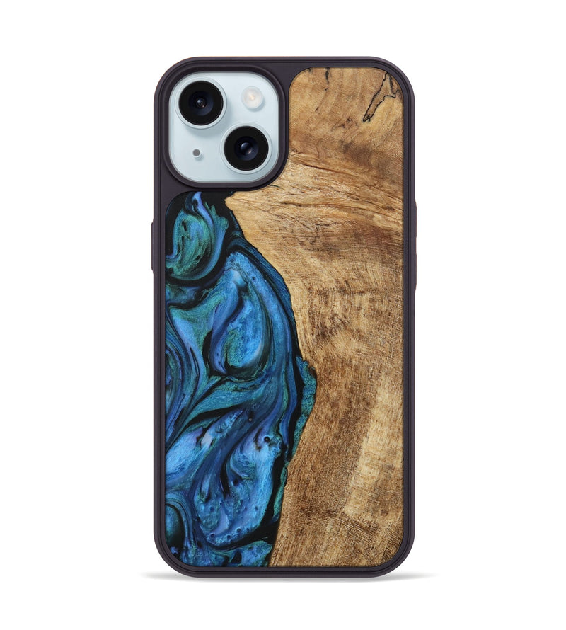 iPhone 15 Wood Phone Case - Kumar (Blue, 730669)