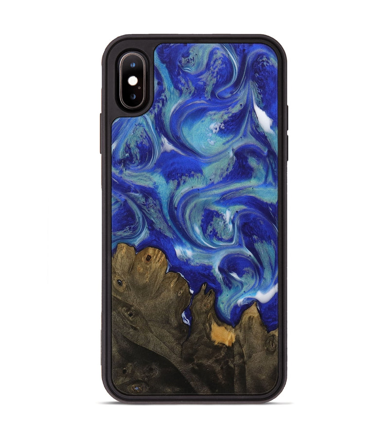 iPhone Xs Max Wood Phone Case - Yadira (Blue, 730670)