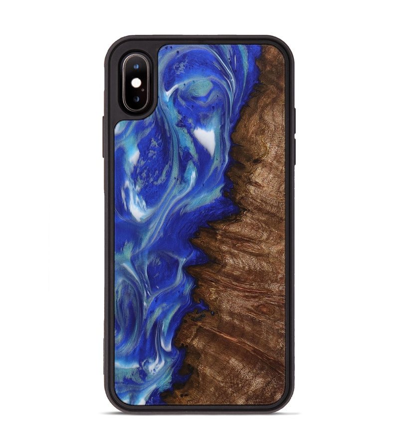 iPhone Xs Max Wood Phone Case - Ishan (Blue, 730671)