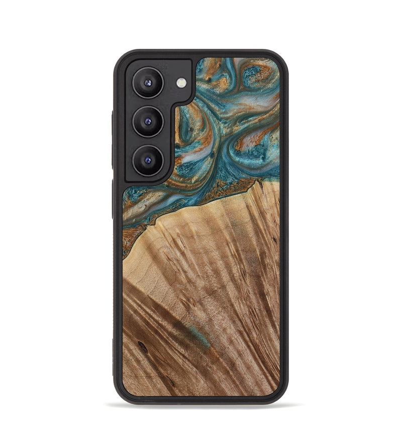 Galaxy S23 Wood Phone Case - Nancy (Teal & Gold, 730672)