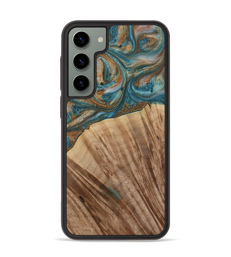 Galaxy S23 Plus Wood Phone Case - Nancy (Teal & Gold, 730672)