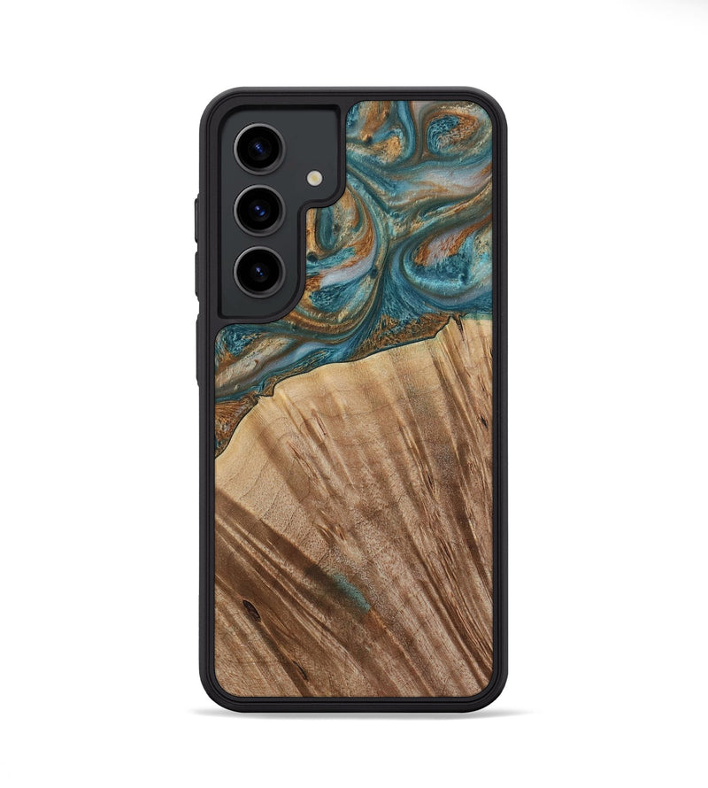 Galaxy S24 Wood Phone Case - Nancy (Teal & Gold, 730672)