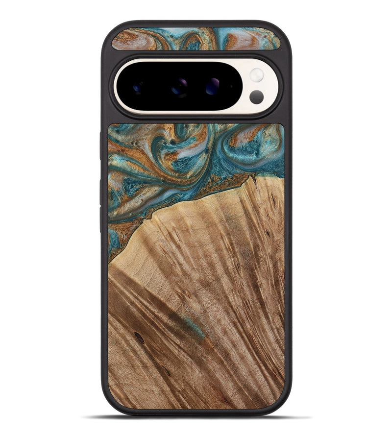 Pixel 9 Pro XL Wood Phone Case - Nancy (Teal & Gold, 730672)