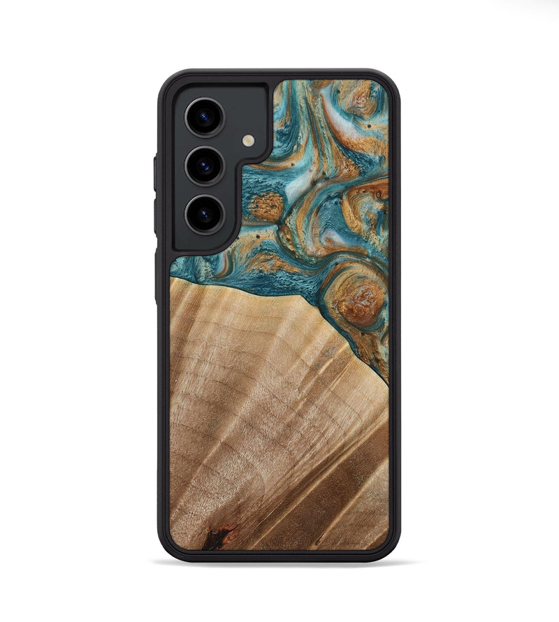 Galaxy S24 Wood Phone Case - Erena (Teal & Gold, 730674)