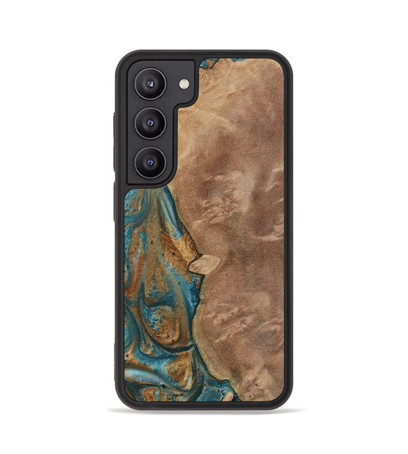 Galaxy S23 Wood Phone Case - Erby (Teal & Gold, 730675)