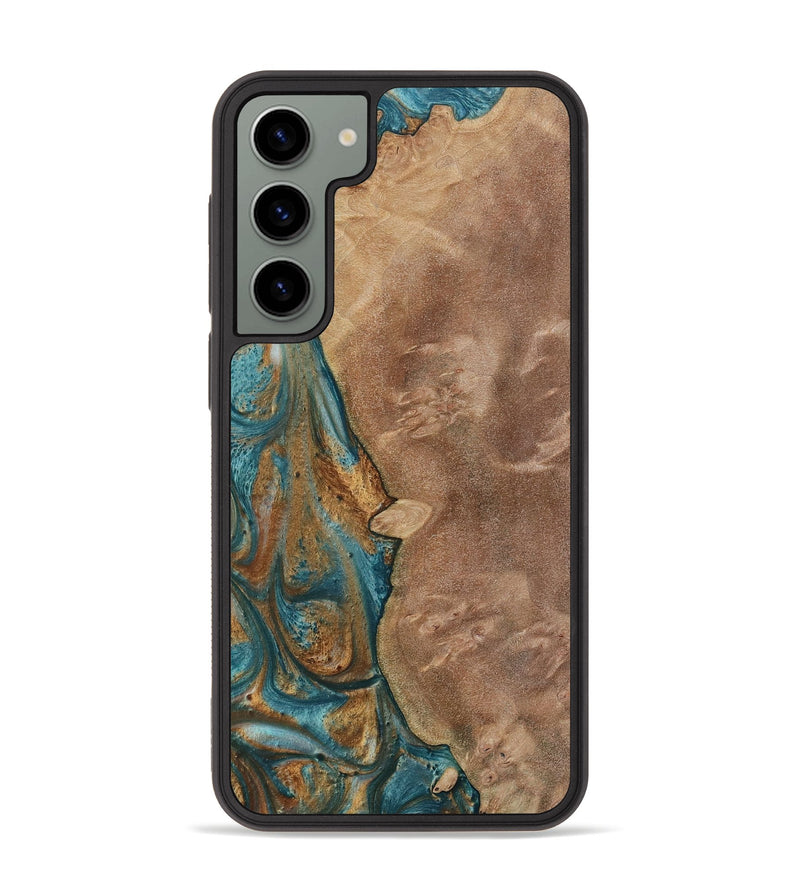 Galaxy S23 Plus Wood Phone Case - Erby (Teal & Gold, 730675)