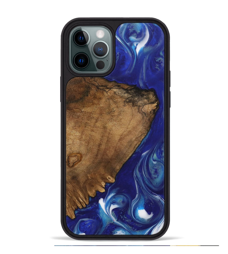 iPhone 12 Pro Max Wood Phone Case - Drema (Blue, 730678)