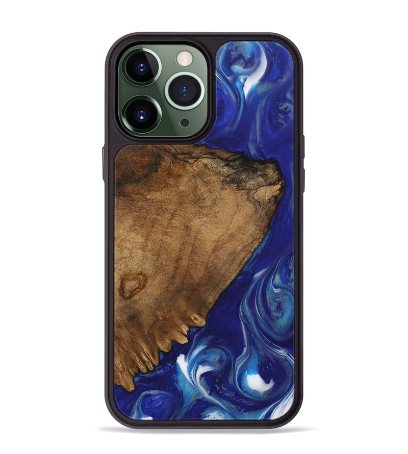 iPhone 13 Pro Max Wood Phone Case - Drema (Blue, 730678)