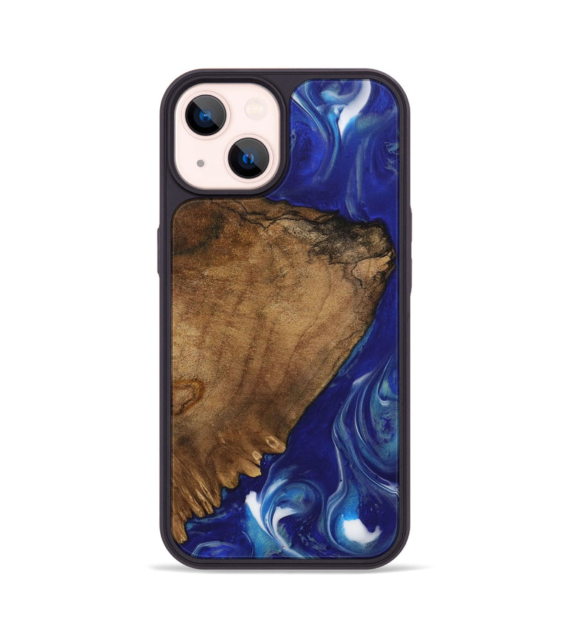 iPhone 14 Wood Phone Case - Drema (Blue, 730678)