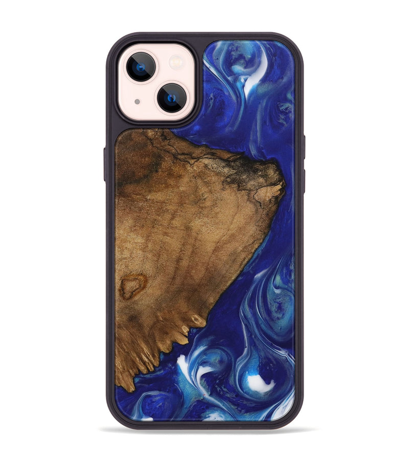 iPhone 14 Plus Wood Phone Case - Drema (Blue, 730678)