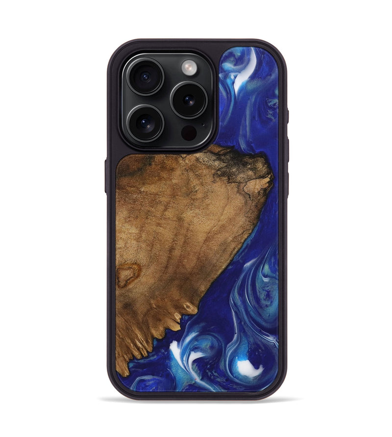 iPhone 15 Pro Wood Phone Case - Drema (Blue, 730678)