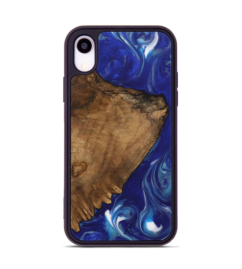 iPhone Xr Wood Phone Case - Drema (Blue, 730678)