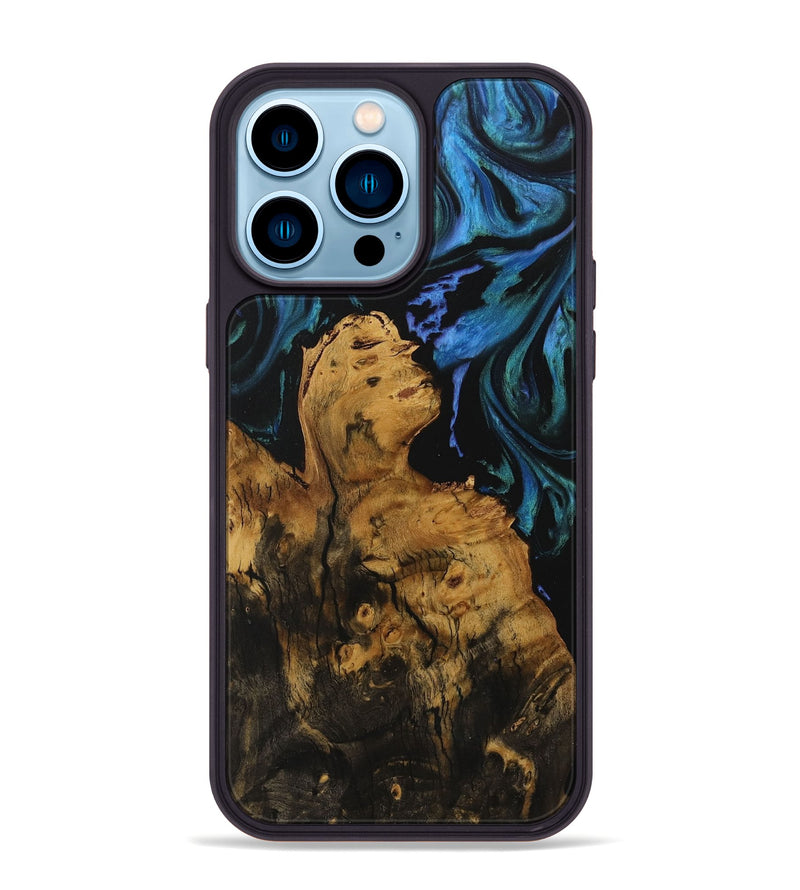 iPhone 14 Pro Max Wood Phone Case - Drew (Blue, 730680)