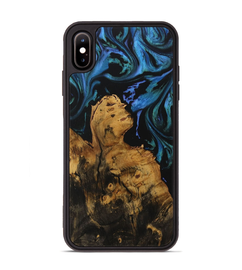 iPhone Xs Max Wood Phone Case - Drew (Blue, 730680)