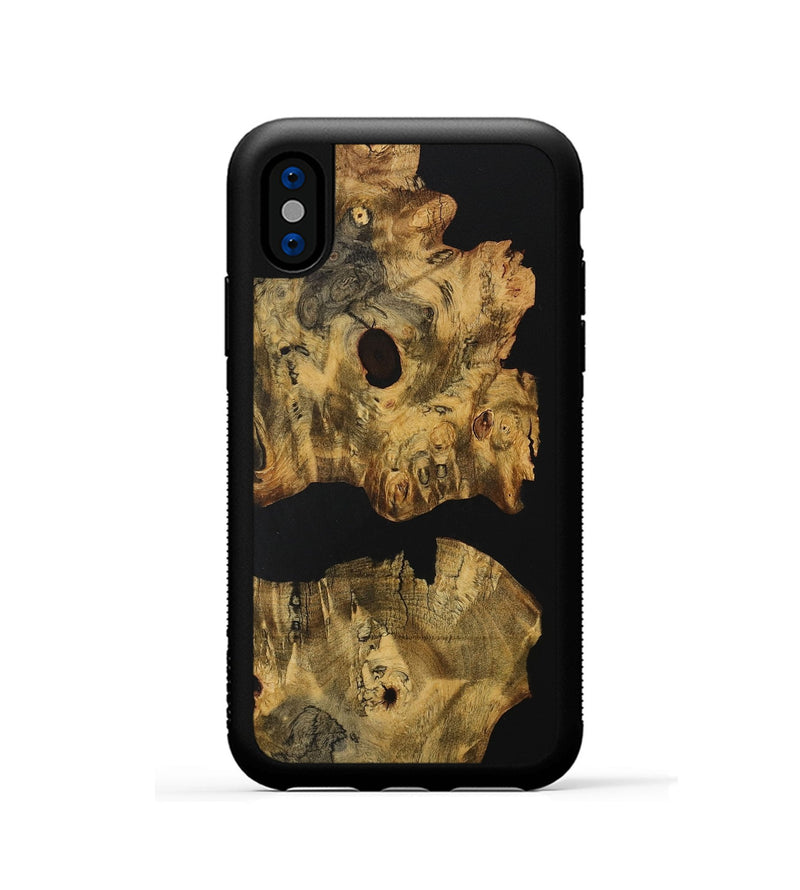 iPhone Xs Wood Phone Case - Karil (Pure Black, 730681)