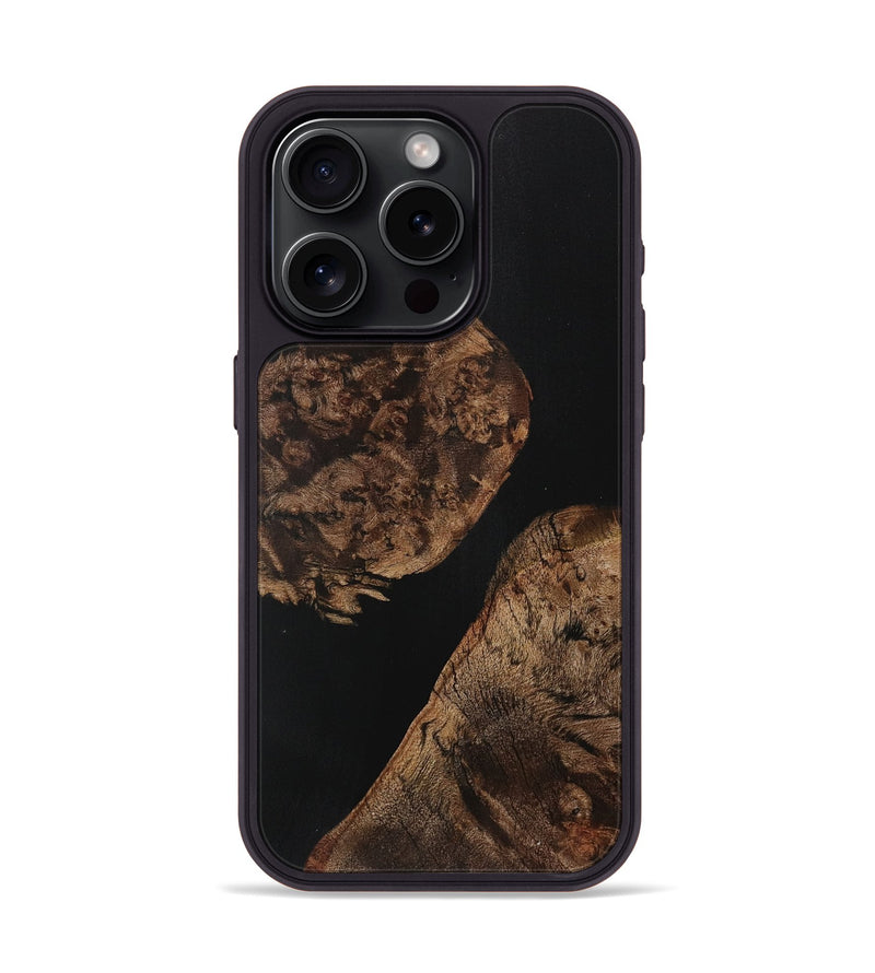 iPhone 15 Pro Wood Phone Case - Marjoke (Pure Black, 730682)