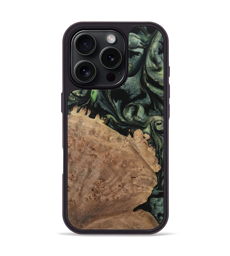 iPhone 16 Pro Wood Phone Case - Bobb (Green, 730687)