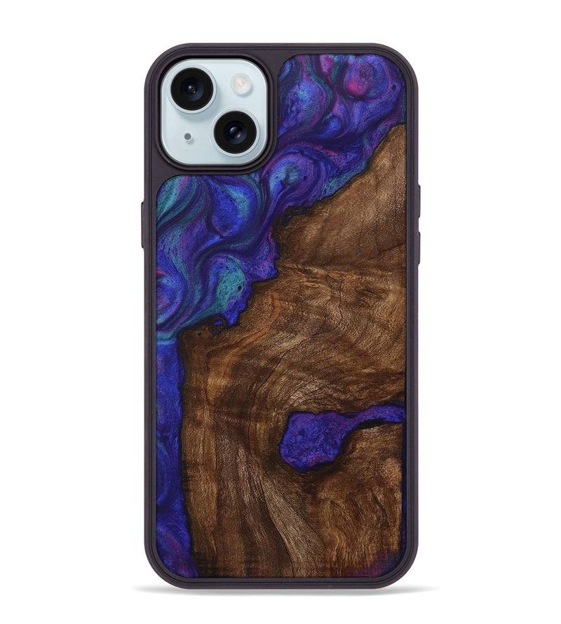 iPhone 15 Plus Wood Phone Case - Raquel (Purple, 730689)