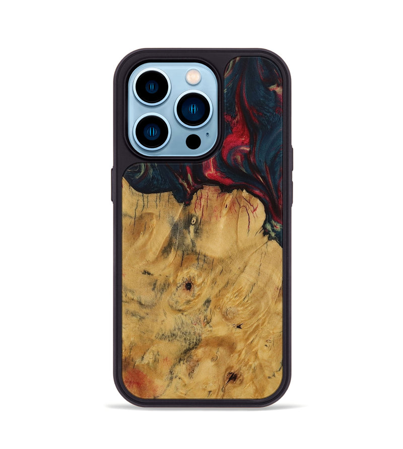 iPhone 14 Pro Wood Phone Case - Beate (Red, 730691)