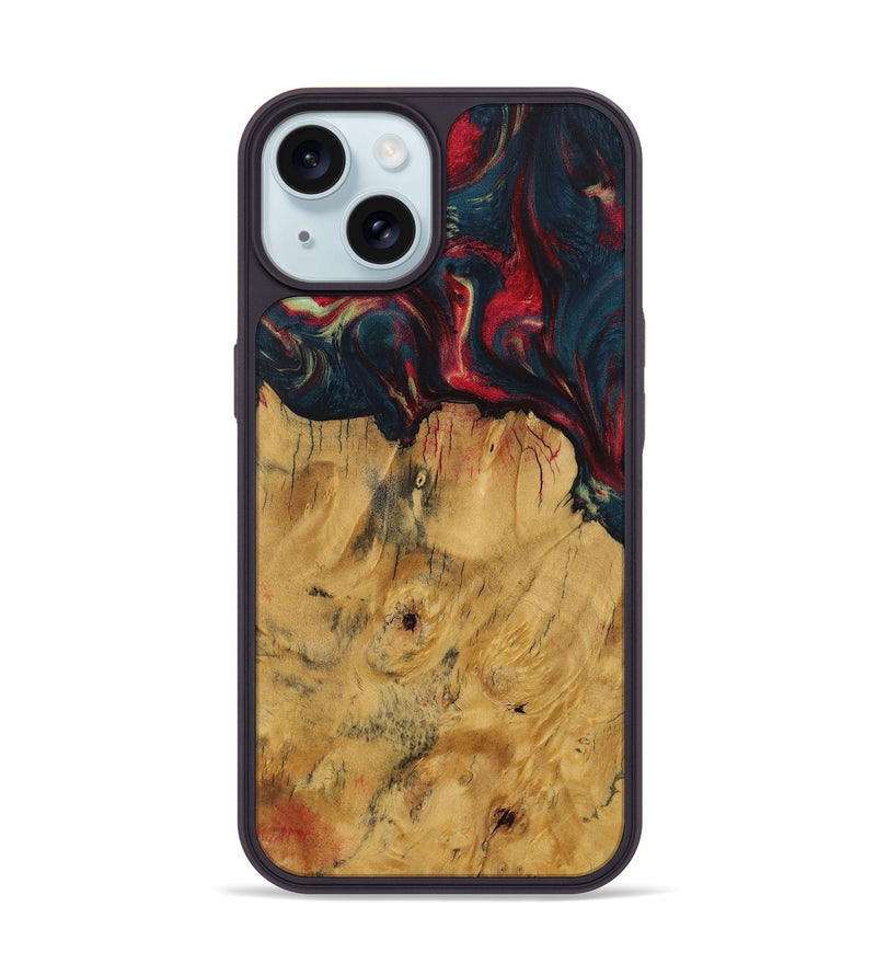 iPhone 15 Wood Phone Case - Beate (Red, 730691)