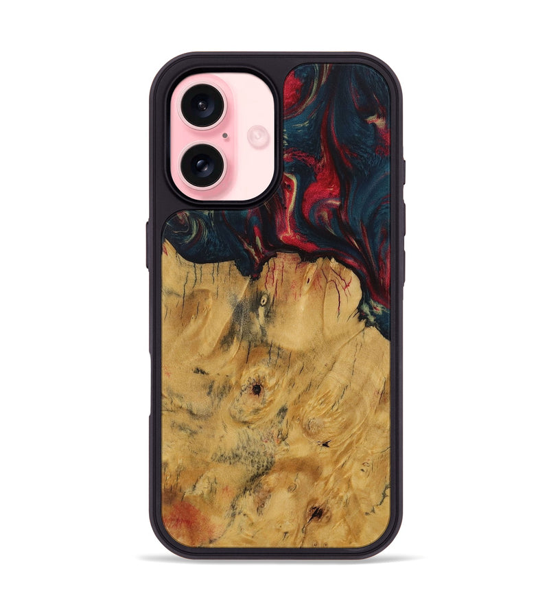 iPhone 16 Wood Phone Case - Beate (Red, 730691)